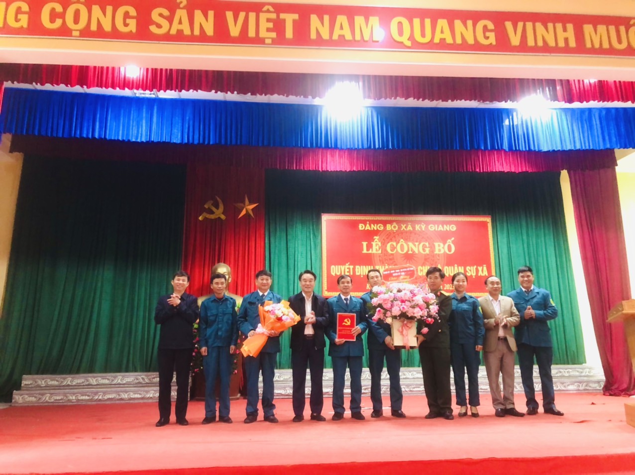 Đảng ủy xã Kỳ Giang công bố thành lập chi bộ Quân Sự xã